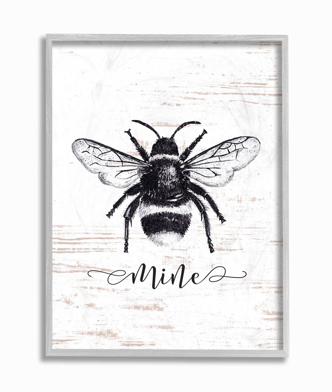 Stupell Industries Bee Mine Wall Art in Gray Frame